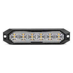 Lampa błyskowa ostrzegawcza płaska 6x3W LED R65 R10 12V 24V AMIO-03930