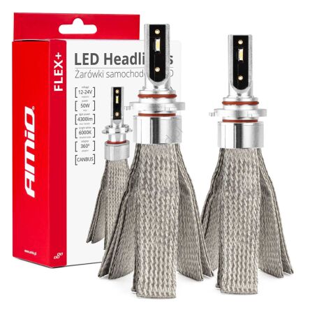 Żarówki samochodowe LED FLEX+ HB3 12V 24v 6000K AMIO-03664