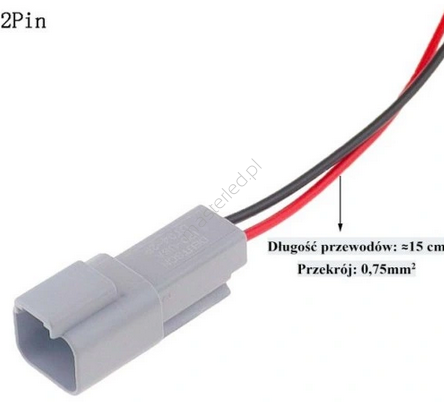 Złącze DEUTSCH DT 2 PIN kompletna z przewodami męska