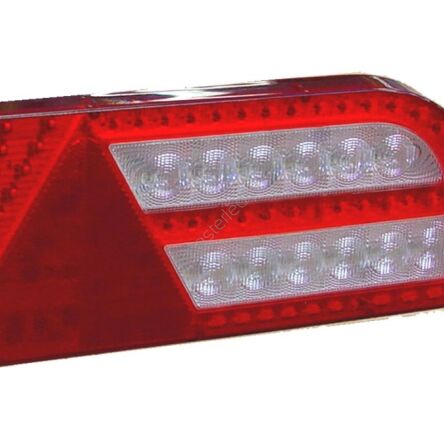 Lampa tylna LED PRO-CURVE z trójkątnym odblaskiem 12/24V prawa