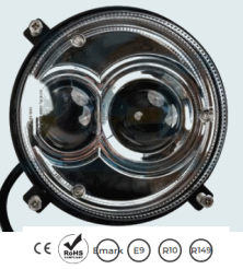 Lampa przednia 60W, światło mijania i drogowe, okrągła, dedykowana do Fendt, Massey Ferguson