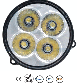 ampa robocza OSRAM 4 LED, 20W, rozproszona, okrągła, dedykowana do John Deere, Challenger, New Holland