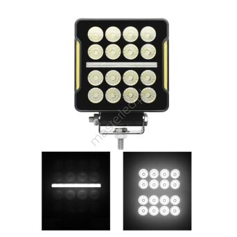 Lampa robocza kwadratowa 16xLED + pasek LED L0181