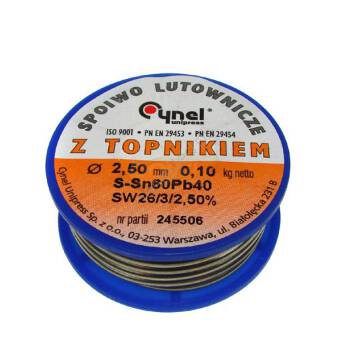 Cyna 2,50/ 100g Sn60Pb40 z topnikiem 007591