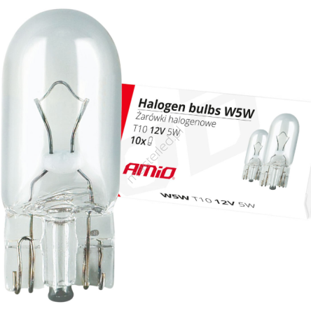 Żarówki halogenowe W5W T10 5W W2.1x9.5d 12V (E8) AMIO-01483