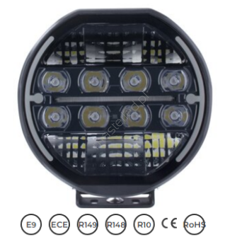 Lampa drogowa LED, 9-calowa, 200W, 17500 Lm, z podwójnym światłem pozycyjnym