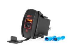 Ładowarka samochodowa z gniazdami USB wodoodporna w kształcie łódki USB + USB-C QC3.0 12V 24V AMIO-04229