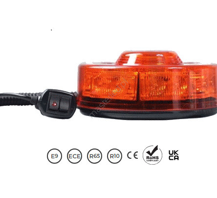 LAMPA OSTRZEGAWCZA MAŁA OKRĄGŁA, 12-24V, 10LED