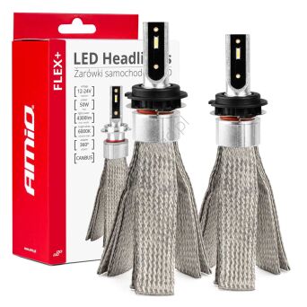 Żarówki samochodowe LED FLEX+ H7-1 12V 24v 6000K canbus AMIO-03661