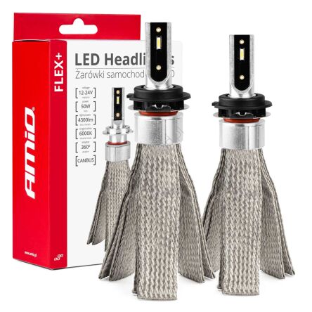 Żarówki samochodowe LED FLEX+ H7-6 12V 24v 6000K canbus AMIO-03662