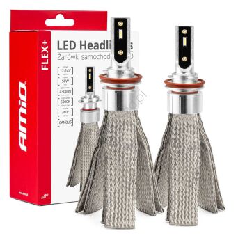 Żarówki samochodowe LED FLEX+ H8 H9 H11 12V 24v 6000K canbus AMIO-03663