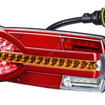 Lampa zespolona tylna Carmen LZD 2404L / LZD2405P z czerwonymi nakładkami na światło hamowania + gniazdo 7-pin