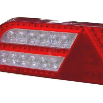 Lampa tylna LED PRO-CURVE z trójkątnym odblaskiem 12/24V lewa